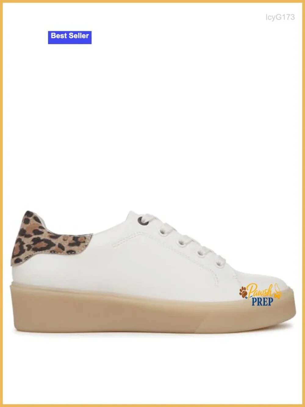 Leather Suede Lace Up Fashion Sneaker with Platform Wedge Heel